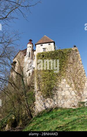 Die mittelalterliche Muschel-Burg in Österreich, Perg im Unteren Mühlviertel Stockfoto