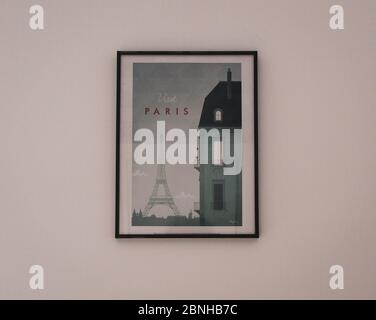 Französische Dekoration, französischer Rahmen in einem Pariser Appartement Stockfoto