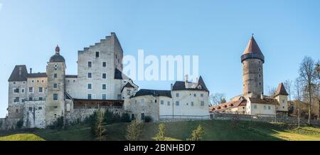 Die mittelalterliche Muschel-Burg in Österreich, Perg im Unteren Mühlviertel Stockfoto