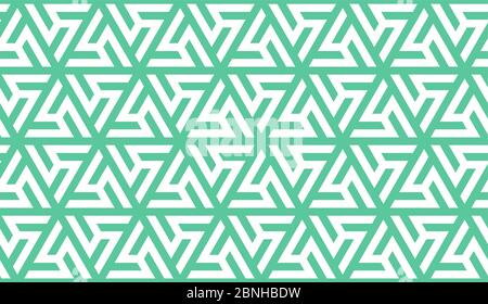 Neo Mint Windmühle geometrischen Vektor nahtlose Muster. Wiederholende Textur in neo mint Farben für Hintergrund, Tapete, Mode, Cover, Textil, Druck Stock Vektor