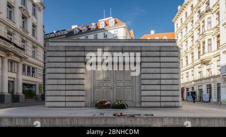 Holocaust-Mahnmal auf dem judenplatz in Wien, Österreich. Stockfoto