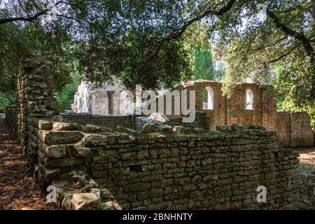 Kirchenruine von Brijuni Insel in Kroatien. Stockfoto