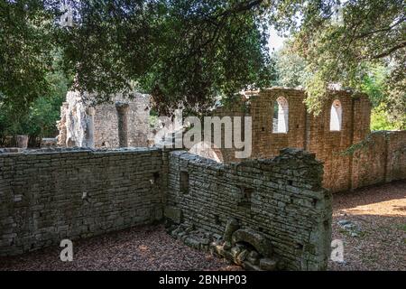 Kirchenruine von Brijuni Insel in Kroatien. Stockfoto