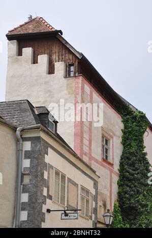 Historische Häuser und Fassaden in Krems/Stein an der Donau Stockfoto