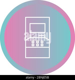 Schöne ATM-Maschine Linie Vektor-Symbol Stock Vektor