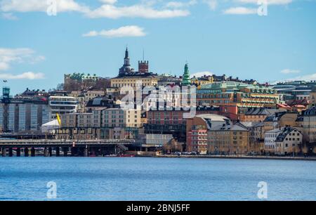 April 22, 2018. Stockholm, Schweden. Panorama der Altstadt von Stockholm, in klares Wetter. Stockfoto