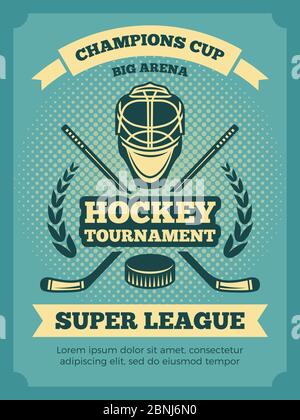 Vektor Vintage Poster von Hockey-Meisterschaften Stock Vektor