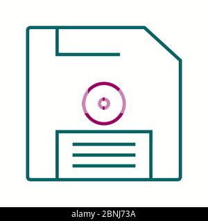 Schönes Symbol Für Diskettenlinien-Vektor Stock Vektor