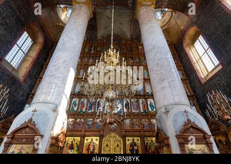 Innenraum der Mariä Himmelfahrt Kathedrale, Kreml von Astrachan, Astrachan Oblast, Russland, Eurasien Stockfoto