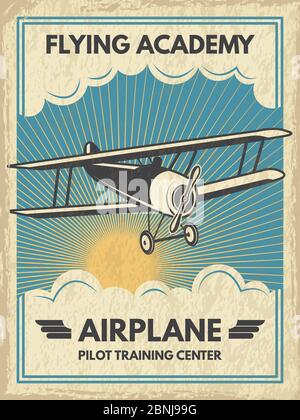 Vintage Aircraft Poster. Vektorgrafik Stock Vektor