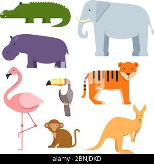 Cartoon Clipart von wilden Tieren. Australische Fauna Stock Vektor