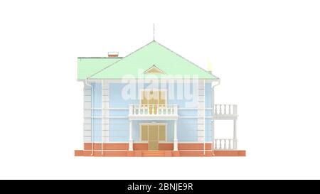 3D-Darstellung eines Hauses Wohnplatz Hausarchitektur Stockfoto