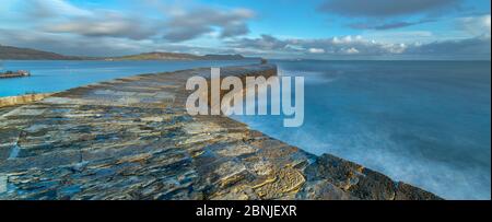 Die Cobb Harbour Wall, Lyme Regis, Jurassic Coast, UNESCO-Weltkulturerbe, Dorset, England, Großbritannien, Europa Stockfoto