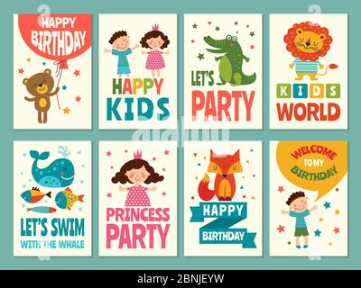 Design Vorlage von Karten für Kinder. Etiketten für die Verpackung Stock Vektor