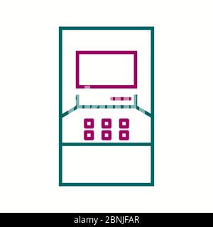 Schöne ATM-Maschine Linie Vektor-Symbol Stock Vektor