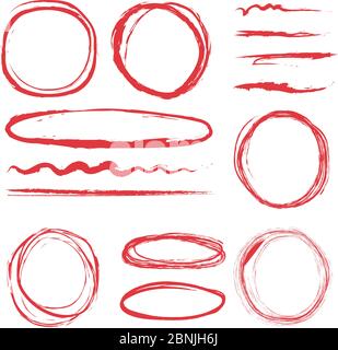 Linien und Kreise, die hervorgehoben werden sollen. Vektorgrafiken Stock Vektor