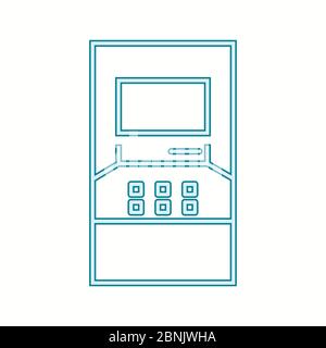 Schöne ATM-Maschine Linie Vektor-Symbol Stock Vektor