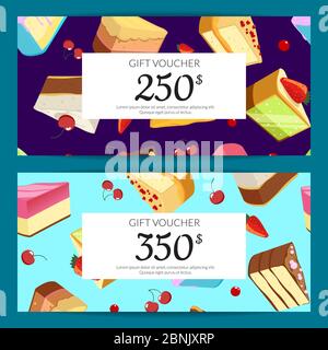 Vector Geschenkgutscheine, Rabatte oder Gutscheine Stock Vektor