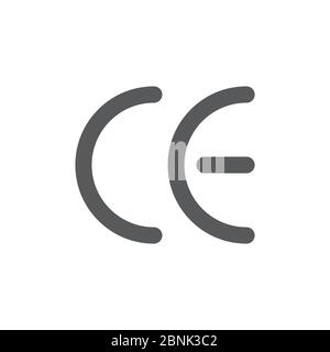 ce-Zeichen Vektor Symbol auf weißem Hintergrund isoliert Stock Vektor