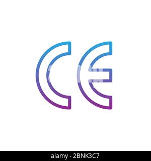 ce-Zeichen Vektor Symbol auf weißem Hintergrund isoliert Stock Vektor