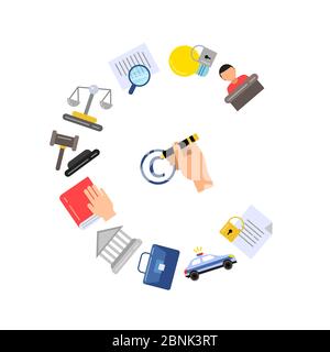 Vektorelemente oder Symbole im flachen Stil Stock Vektor