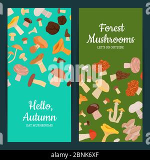 Vektor-Karte Illustration mit Cartoon Pilze Stock Vektor