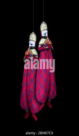 Hand Gemacht Bunte Rajasthani (Inder) Puppe - Isoliert Stockfoto