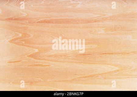 Hellbraune Holzstruktur mit natürlichem Muster. Grunge gewaschen Holzbohlen Tisch Hintergrund. Laminat, Parkett oder Sperrholzoberfläche. Rustikal schäbig Stockfoto