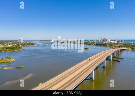 Luftaufnahme International Speedway Boulevard Bridge Daytona Beach FL Stockfoto