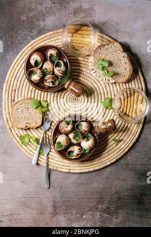 Weinbergschnecken de Bourgogne Stockfoto