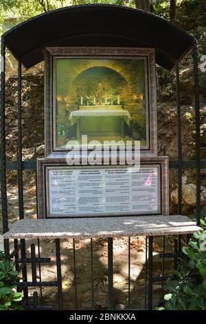 Das Haus der Jungfrau Maria (Meryemana), das als letzte Residenz der Mutter Jesu in Selcuk, Ephesus, Türkei, gilt. Stockfoto