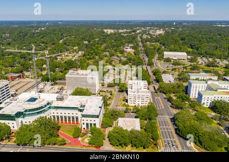 Luftaufnahme Downtown Tallahassee FL Stockfoto