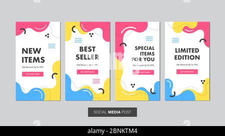 Satz bearbeitbarer Banner-Vorlage für den Verkauf. Mobile Banner für Social Media Post und Web/Internet-Anzeigen. Werbebanner Vorlage für Verkauf. Stock Vektor