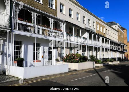 Blick auf Royal Terrace, Southend-on-Sea Town, Thames Estuary, Essex, County, England, UK Stockfoto