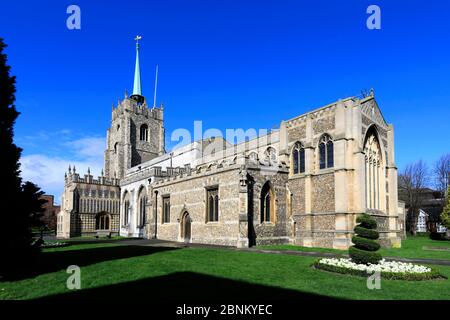 Frühlingsansicht der Chelmsford Cathedral, Chelmsford City, Essex County, England, UK Stockfoto