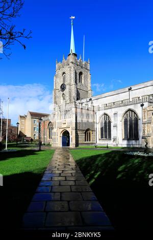 Frühlingsansicht der Chelmsford Cathedral, Chelmsford City, Essex County, England, UK Stockfoto