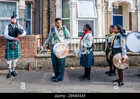 Plaistow Pathfinders Club Band, Green Street Diversity Procession, Green Street, Newham, London Stockfoto