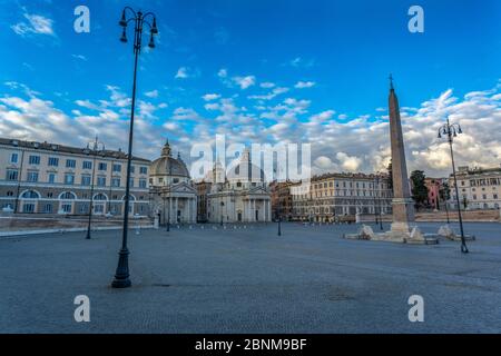 Piazza del Popolo früh am Morgen Stockfoto