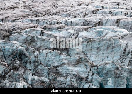 Europa, Island, Südisland, Svinafellsjökull im Abendlicht Stockfoto