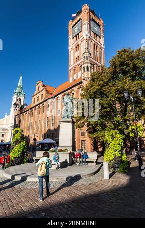 Europa, Polen, Woiwodschaft Kujawien-Pommern, Torun / Thorn - Marktplatz und gotisches Altstädter Rathaus Stockfoto