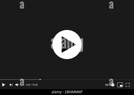 Video-Player Bar Vorlage für Ihr Design für Website Stockfoto