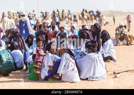 Tuareg Frauen auf Nomadenfest in der Sahara Wüste Stockfoto