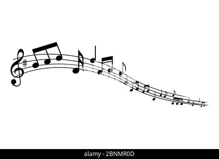 Musikalische Note. Notenset Treble Notenschlüssel Musiker Konzept Vektor isoliert auf transparentem Hintergrund. Illustration von Musik-Sound Stockfoto