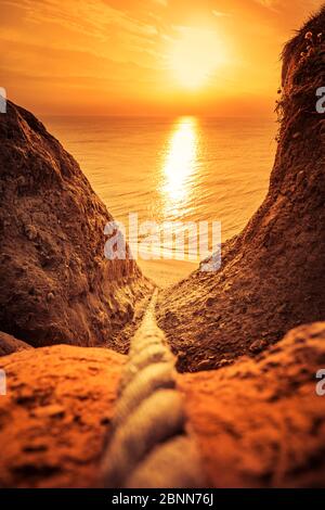 Steile Klippe bei Bovbjerg Klint, Dänemark Stockfoto