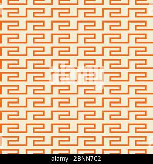 Abstrakte Kachel komplexe Vortex nahtlose Muster Vektor Hintergrund. Orange, weiß. Perfekt für geometrische Hintergründe, Fliesen, Hintergrund, Stoff-Design Stock Vektor