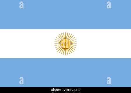 Argentinische Landesflagge Vektor Hintergrund. Perfekt für Hintergründe, Hintergrund, Aufkleber, Etiketten, Stoffdesign, Poster und Tapeten. Stock Vektor