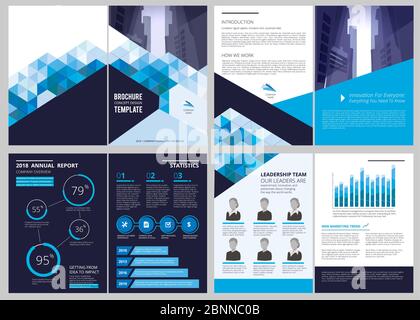 Vorlage für den Jahresbericht. Einfaches Dokument Finanzmagazin Cover Business Broschüre Vektor Design Layout Stock Vektor