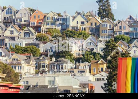 Blick auf Castro District, San Francisco, Kalifornien, USA Stockfoto