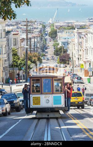 Cable Car-Linie Powell-Hyde, San Francisco, Kalifornien, USA Stockfoto