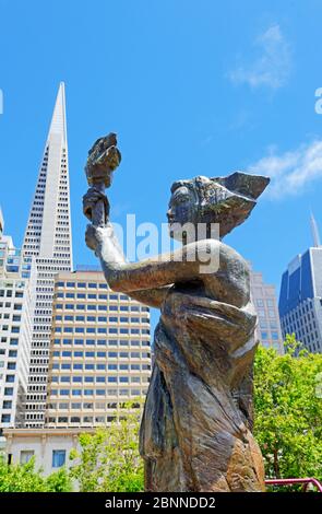 Blick auf den Portsmouth Platz, San Francisco, Kalifornien, USA Stockfoto